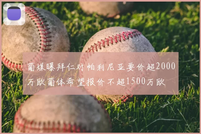 葡媒曝拜仁对帕利尼亚要价超2000万欧葡体希望报价不超1500万欧